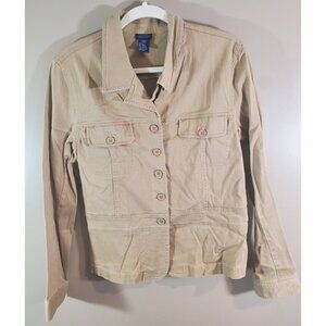 Vtg Y2K The Blues Big Button Tan Shacket Sz XL Grunge Rustic